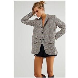 We The Free Bowie Blazer In Plaid Classic Combo Multicolor Size M NWT